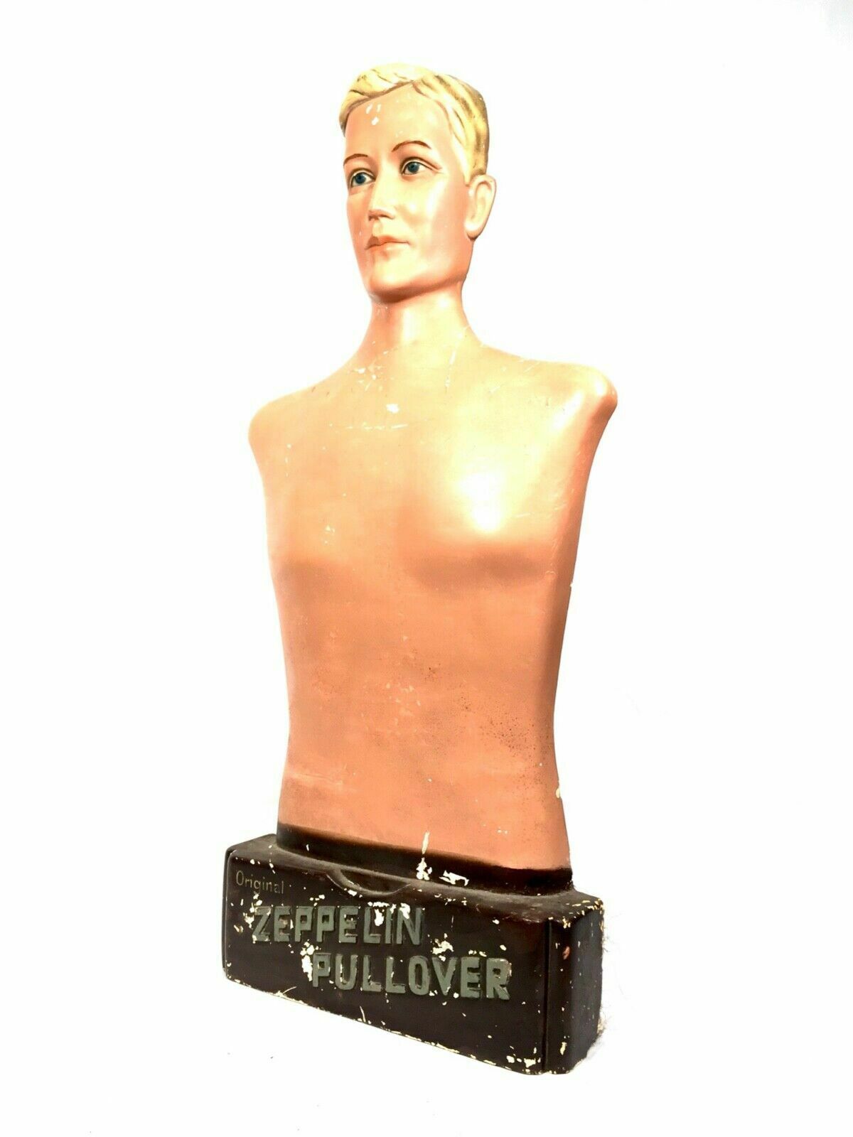 Antique Advertising   Shop Display Mens Torso Mannequin Zeppelin Pullover C.1950 photo Home Decor