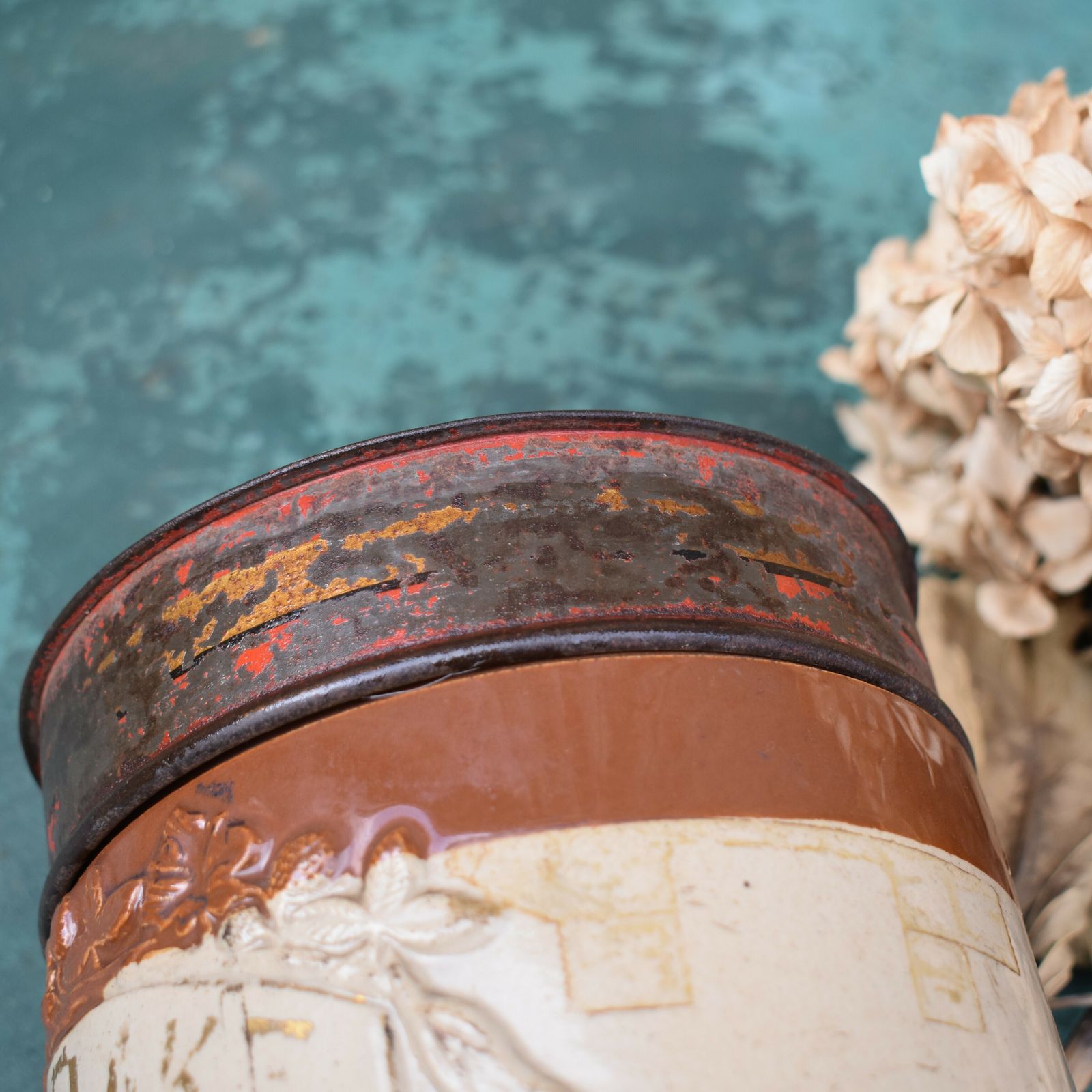 Antique Stoneware Salt Glaze Toleware Shop Advertising Apothecary Tobacco Jar photo 185.0