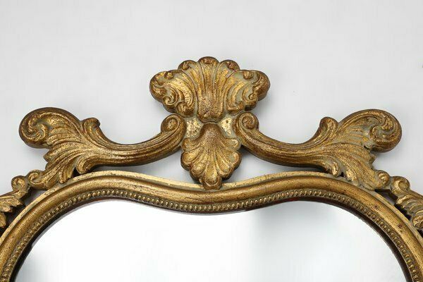 20th Century Belgian Baroque Mirror In Gilded Wood, 1950s photo for sale