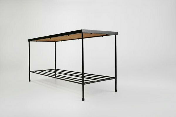 Mid Century Mosaic Coffee Table With Metal Frame, France, 1950s photo vintage