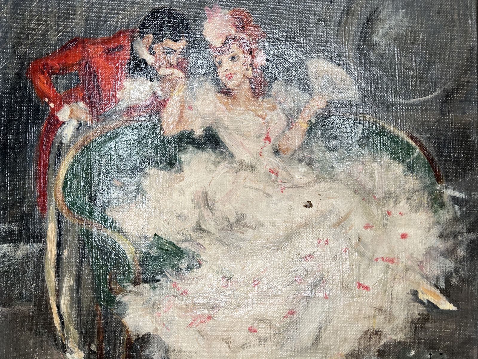 Gallant Scene, Oil On Canvas Portrait Painting photo 966.0