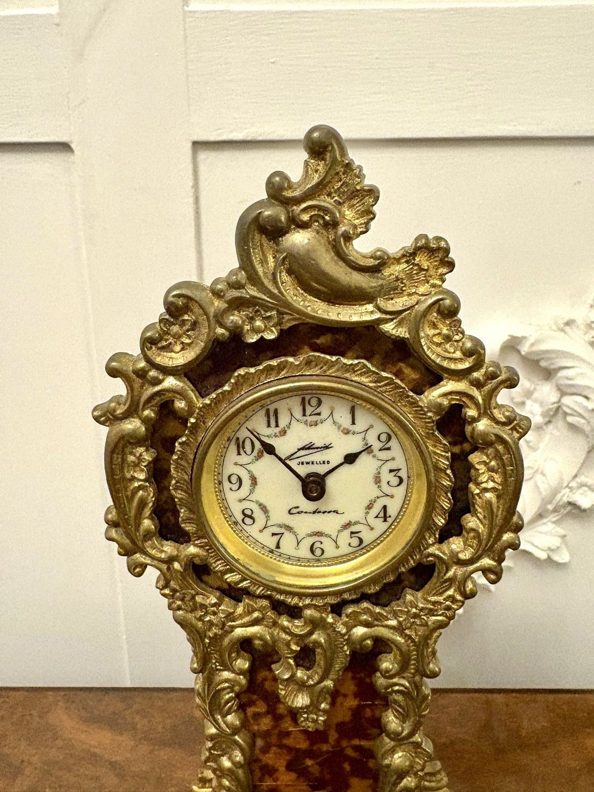Magnificent Quality Antique Early 20th Century Ornate Gilded Brass Miniature Longcase Clock photo 1685.0