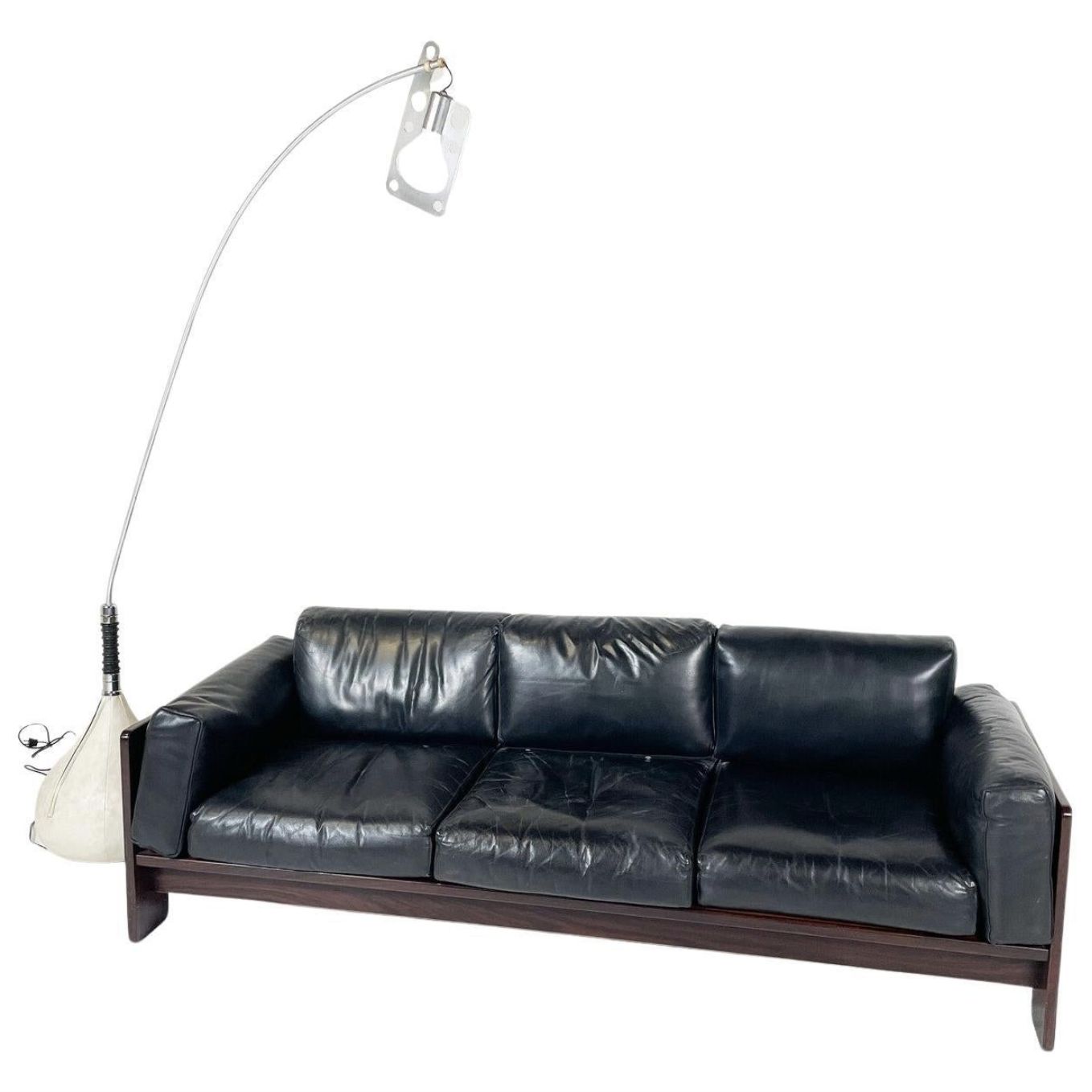 Bastiano Sofa By Tobia Scarpa For Knoll, Leather And Rosewood, Italy, 1962