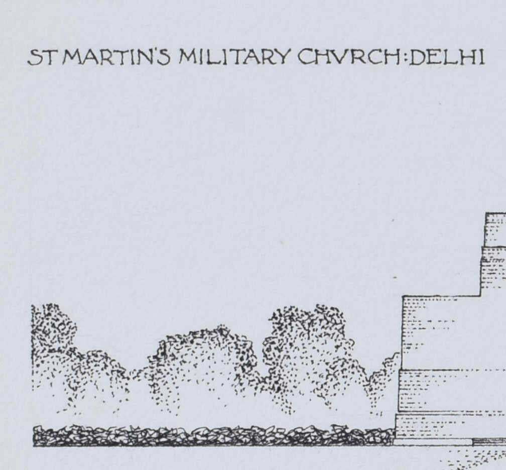 Gavin Stamp, Christmas Card,  St Martin's Military Church, Delhi 1975 photo for sale