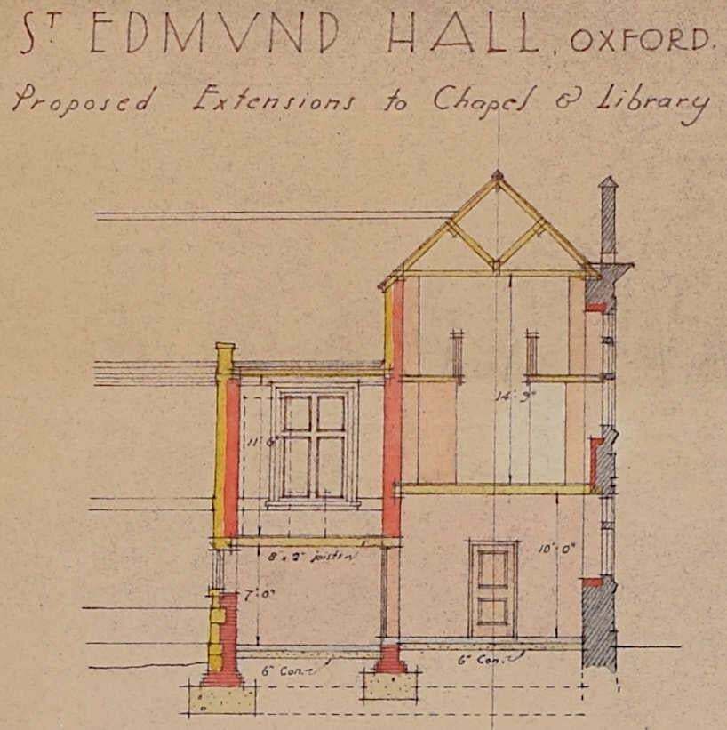Ronald Fielding Dodd, St Edmund Hall, Proposed Extensions To Chapel And Library, 1930 photo 1067.0