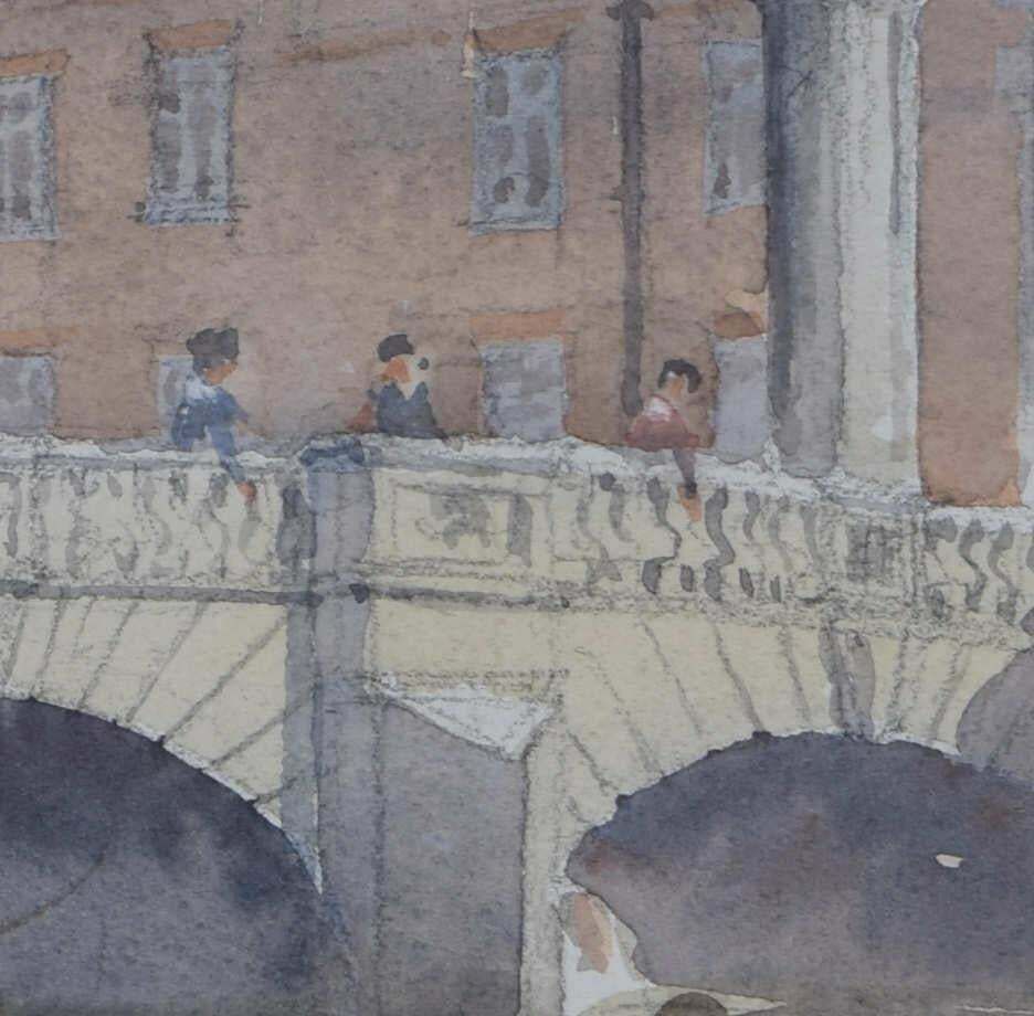 Rowland De Winton Aldridge, St John's College Cambridge, Watercolour Painting, C. 1980s photo for sale