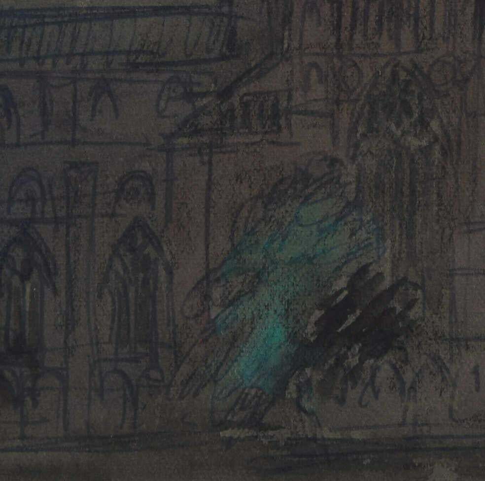 Sir Albert Richardson, Durham Cathedral, View From Palace Green, Watercolour By Sir Albert Richardson photo 2133.0
