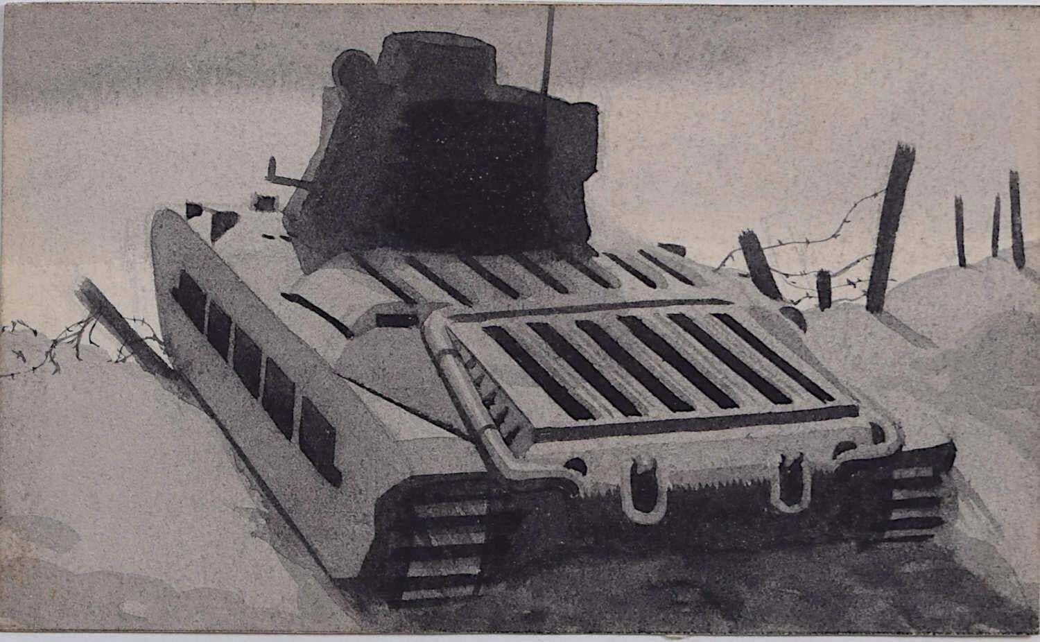Vivian Bewicksecond World War Swillbin Painting, British Matilda Tank1941