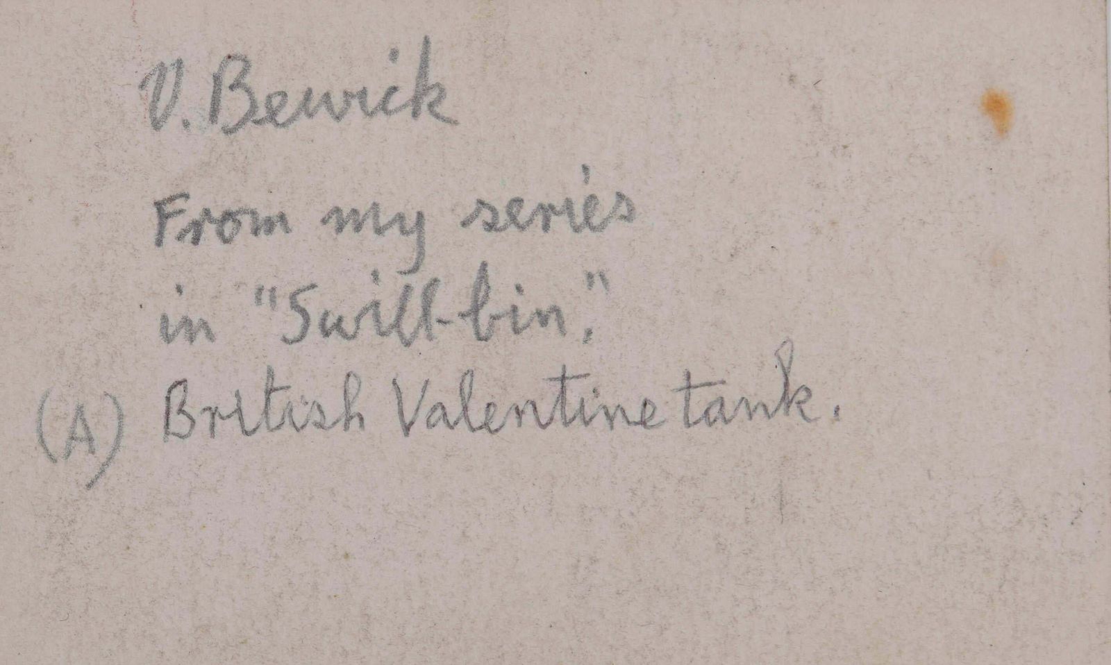 Vivian Bewick, Second World War Swillbin Painting, British Valentine Tank II, 1941 photo 528.0