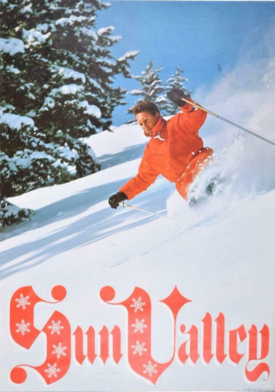 Unknown Sun Valley Original Alpine Skiing Poster C. 1960s Idaho United States Of America C.1960s