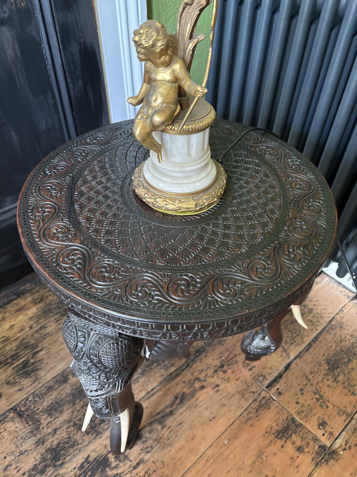 Heavily Carved Elephant Table Early Example Not A Recent Reproduction photo Furniture