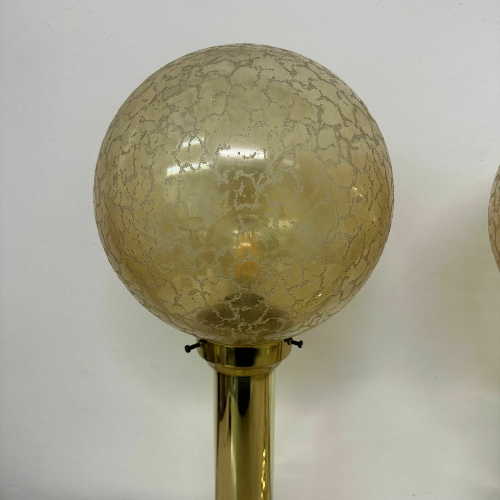 465.0 Set Of 2 Large Globe Glass Table Lamps , 1970s photo