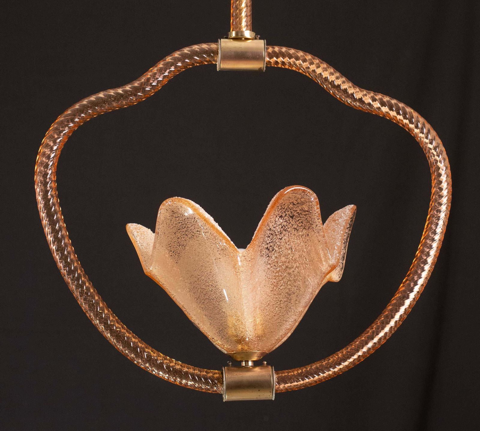 Lighting Pink Murano Glass Pendant By Barovier E Toso, 1940s photo