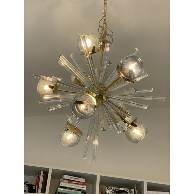 Mid Century Modern Style Sputnik Blue Murano Glass Chandelier photo furniture