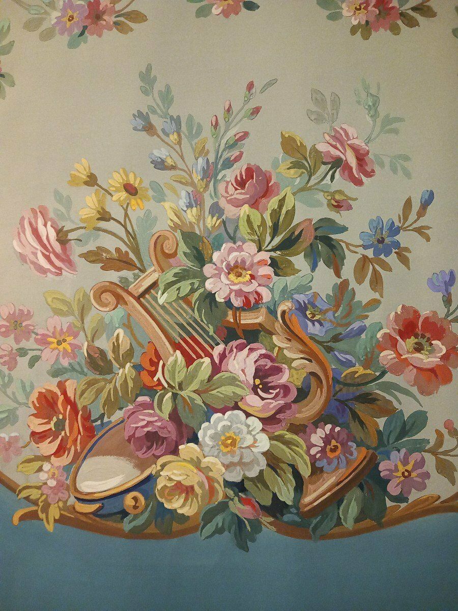 Study On Louis XVI Style Paper With Lyre Decoration photo furniture