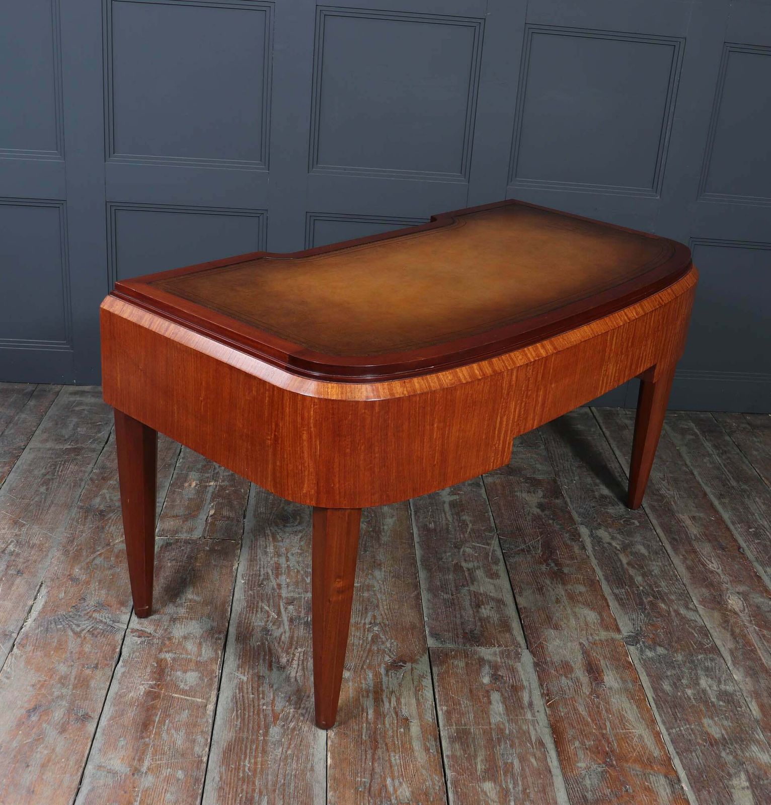 Furniture French Art Deco Desk In Mahogany And Satinwood photo
