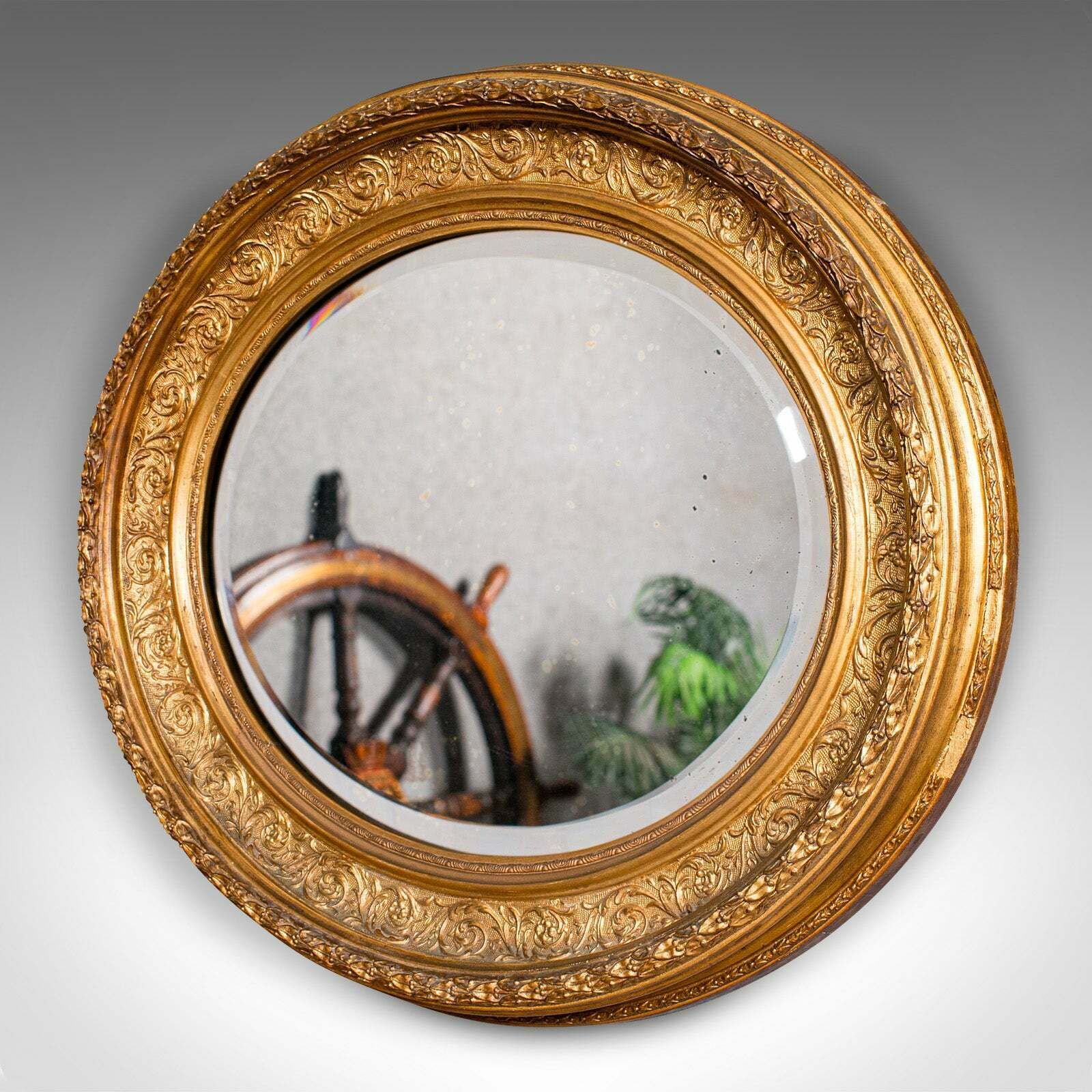 Antique Oval Mirror, English, Giltwood, Overmantle, Hall, Italianate, Georgian photo for sale