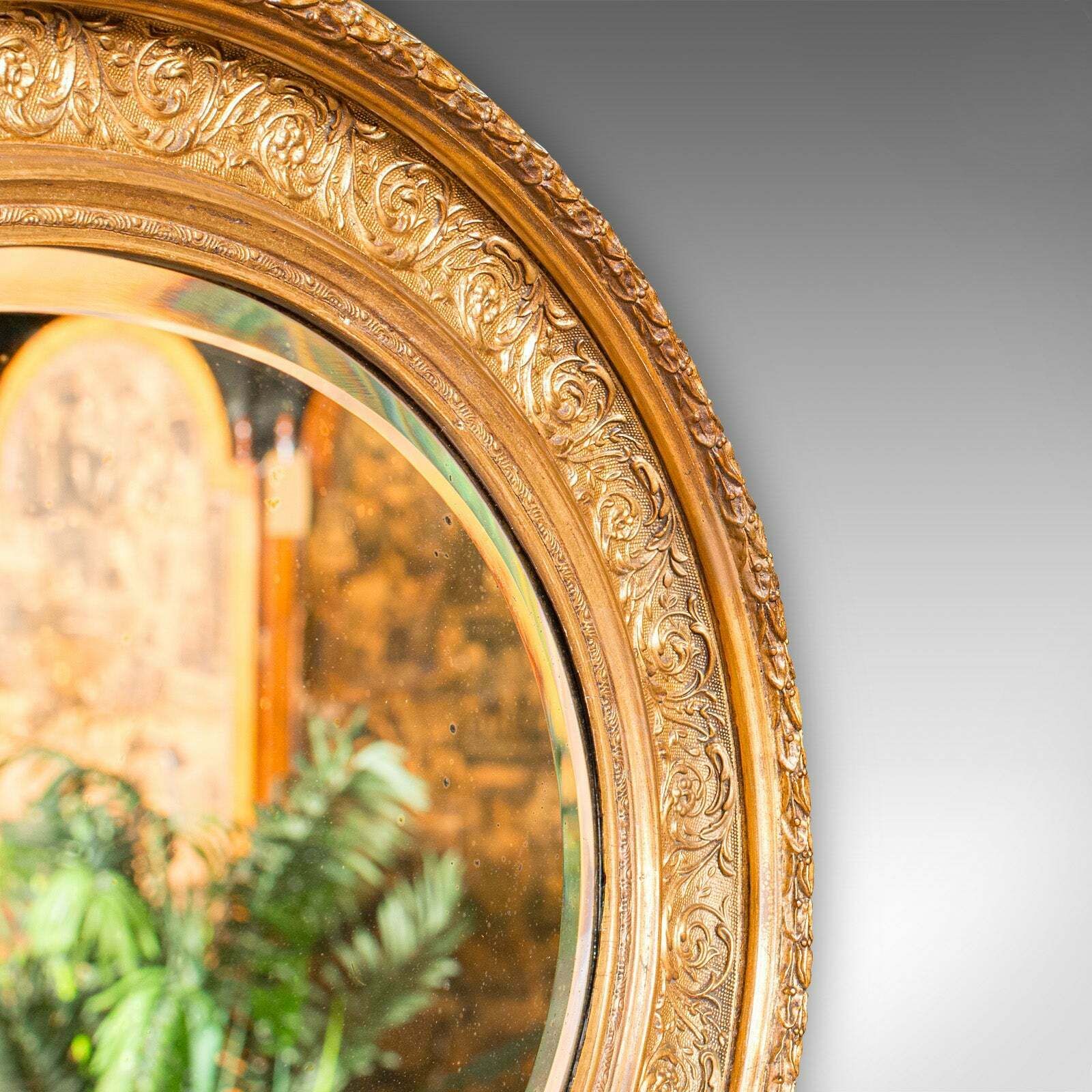 Antique Oval Mirror, English, Giltwood, Overmantle, Hall, Italianate, Georgian photo 1295.0
