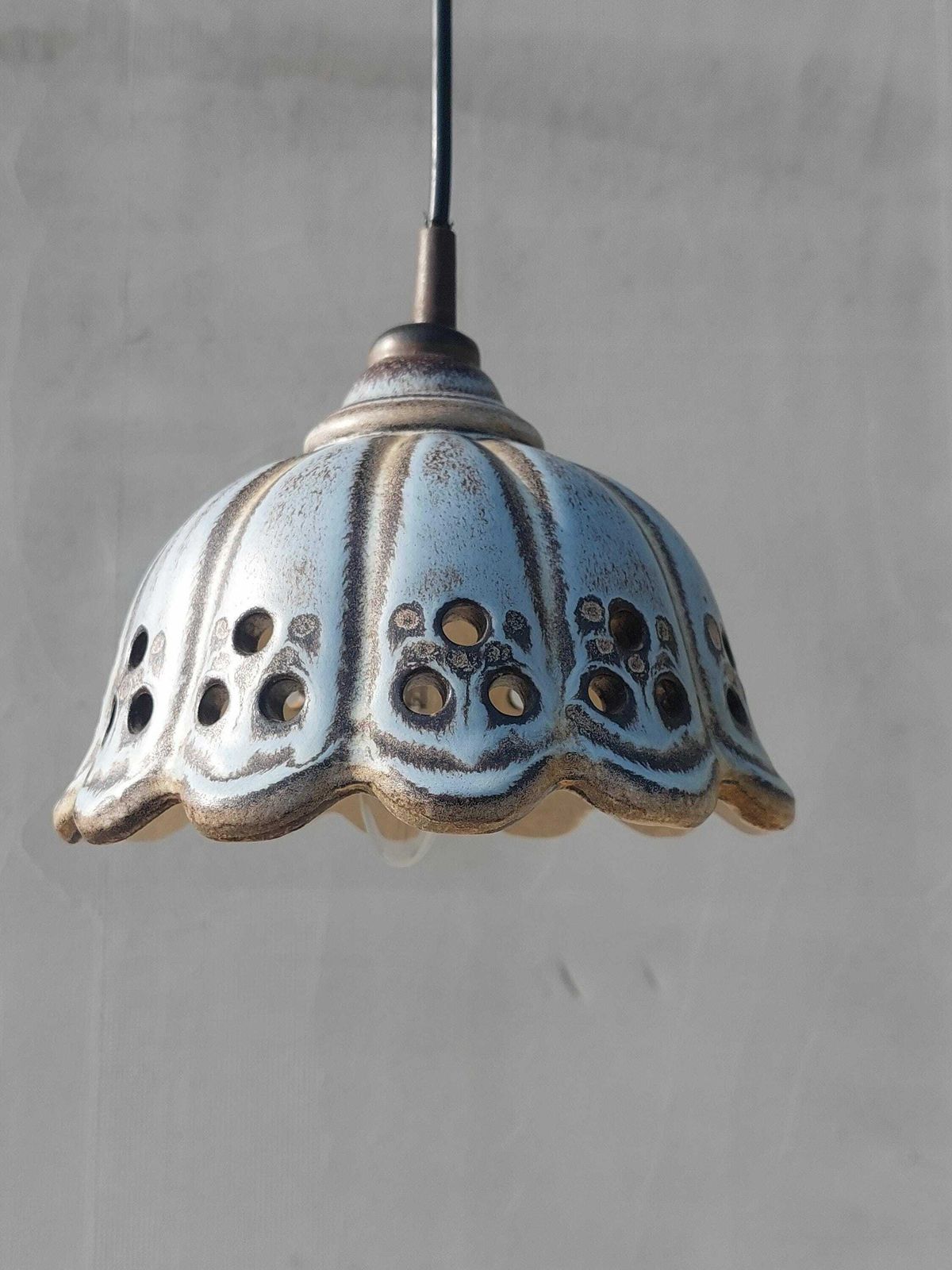 Vintage Ceramic Chandelier/Ceramic Chandelier /Mid Century Ceramic Chandelier /Mid Century Pendant Lamp / Ceramic Vintage Pendant Lamp /80'sl photo Lighting