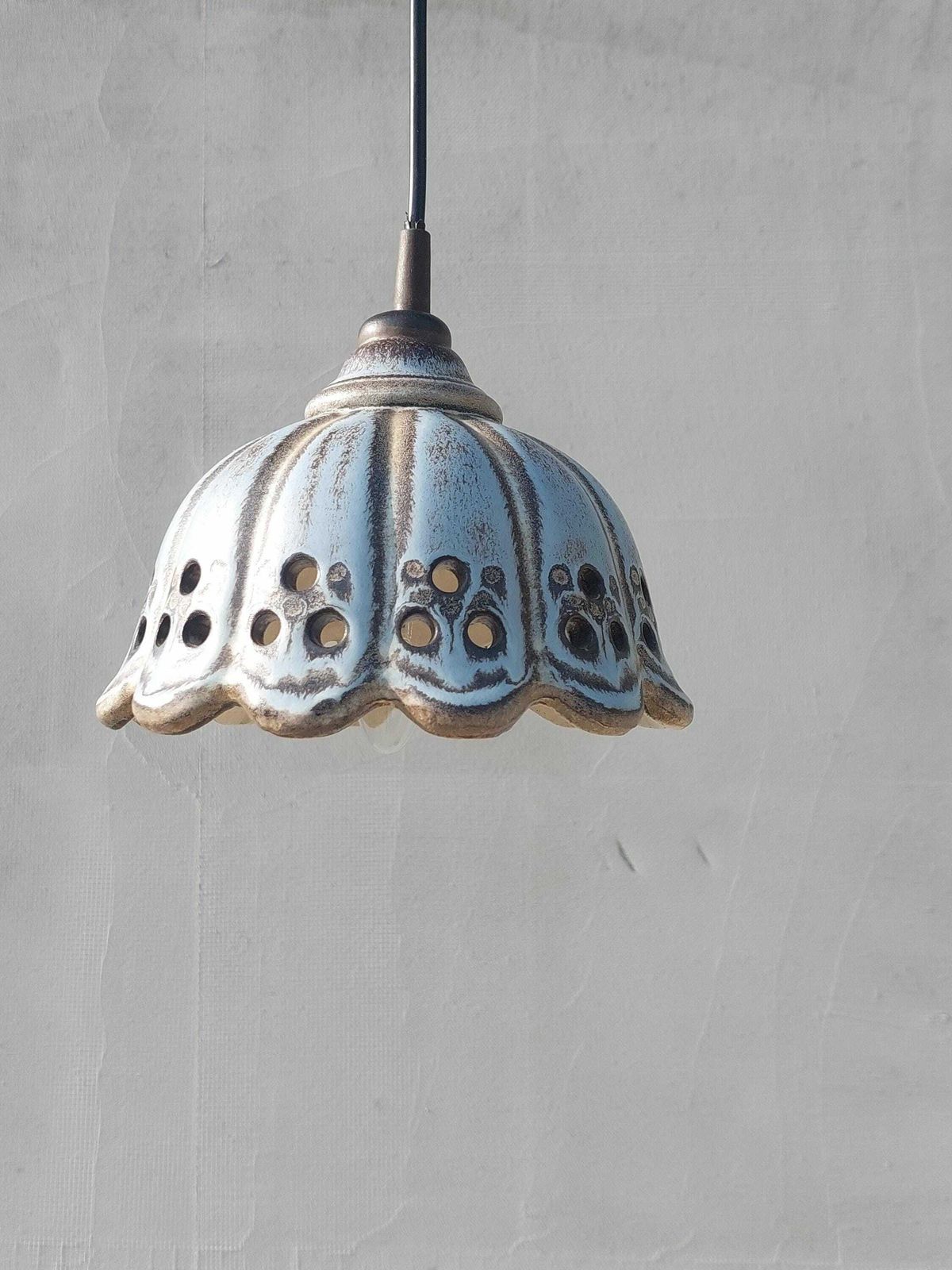 Vintage Ceramic Chandelier/Ceramic Chandelier /Mid Century Ceramic Chandelier /Mid Century Pendant Lamp / Ceramic Vintage Pendant Lamp /80'sl photo vintage