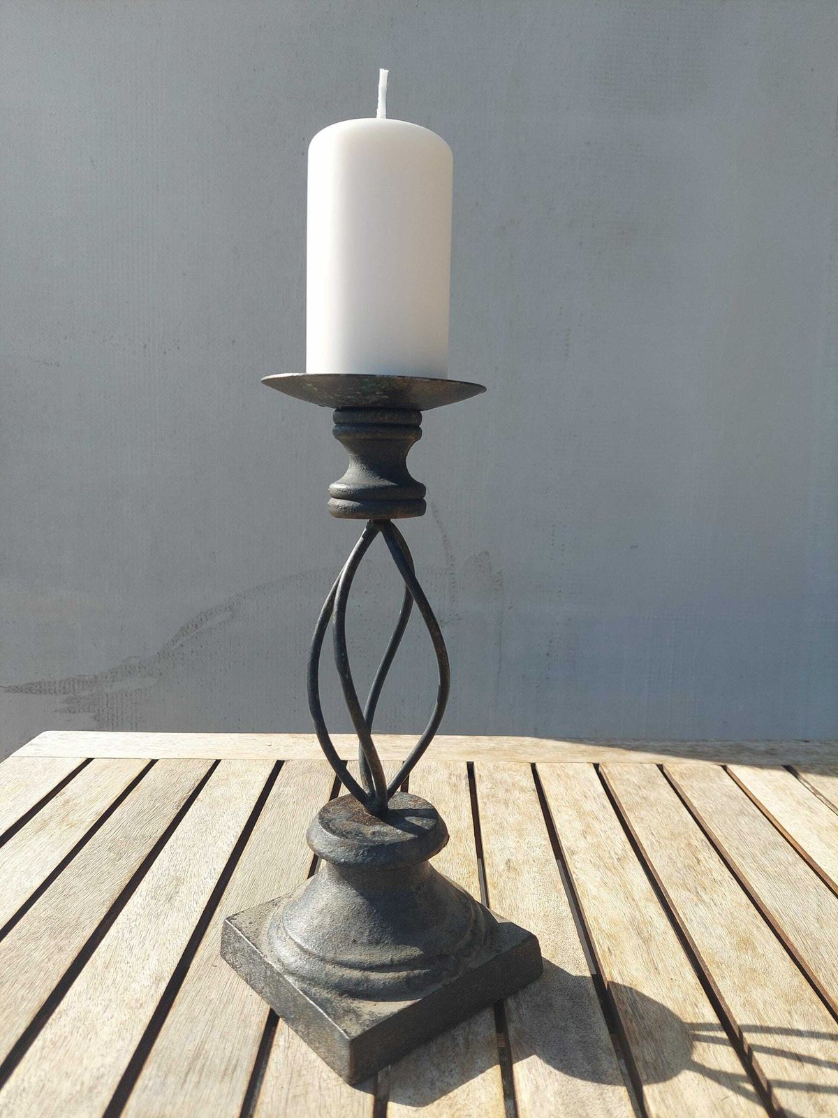 Vintage Iron Candle Holder / Vintage Iron Candlestick / Industrial Style / Mid Century Cande Holder / Industrial Candlestick / Italy / 80's photo Home Decor