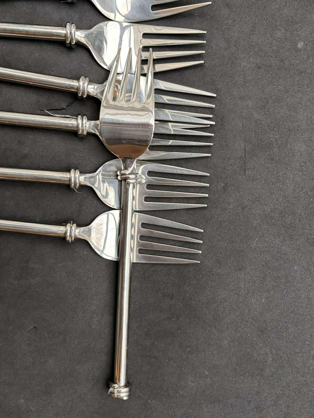 photo for sale Set 27 Flatware Twist Cutlery Twisted Forged Brutalist Decor Medieval Viking Postmodern Flatware Handmade 9 Couple Gift Wedding