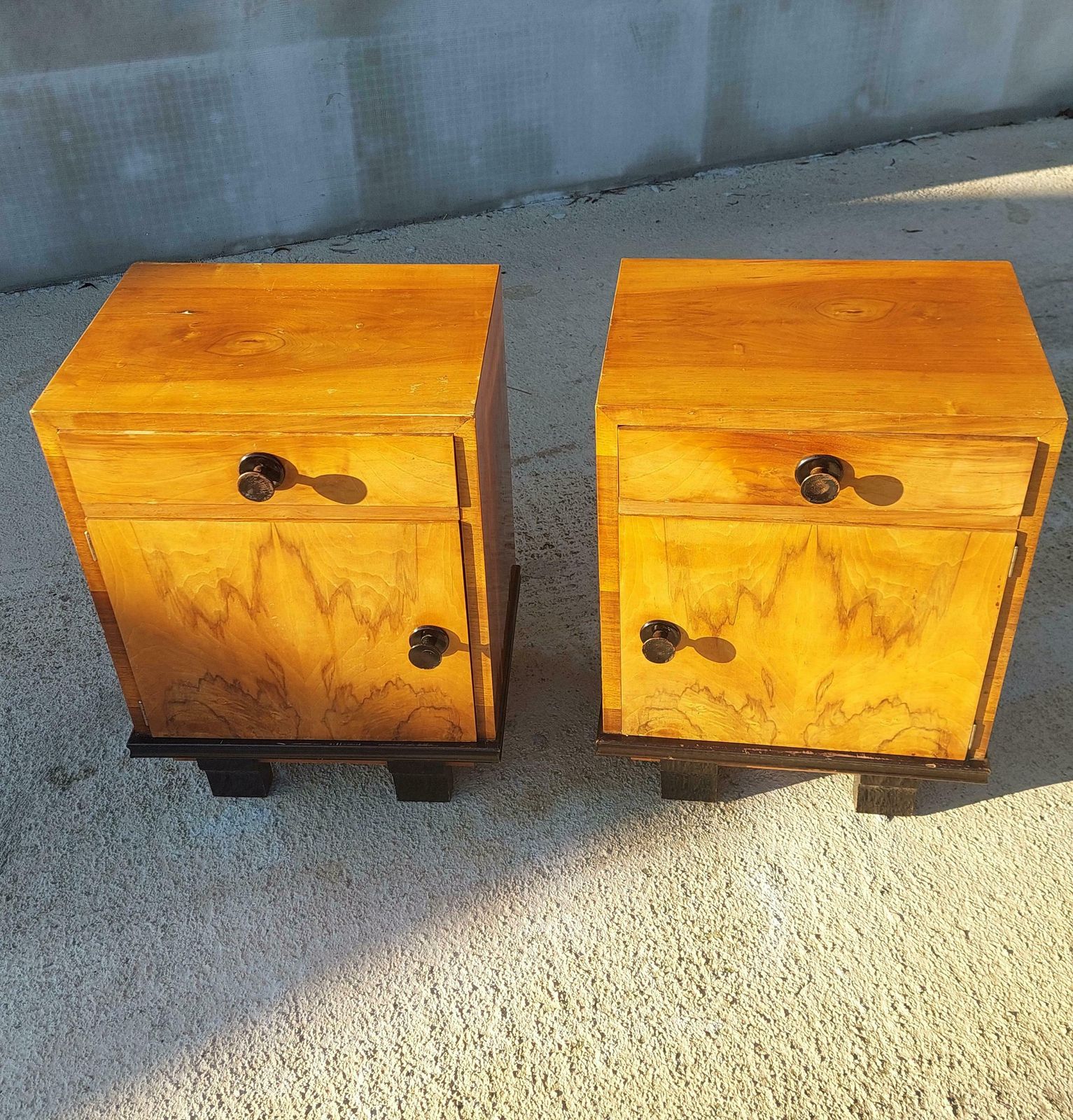Art Deco Nightstands / Pair /Art Deco Furniture/Art Deco/Antique Nightstands/ Vintage Nightstands/Vintage Furniture/Vintage Nightstands/30's photo for sale