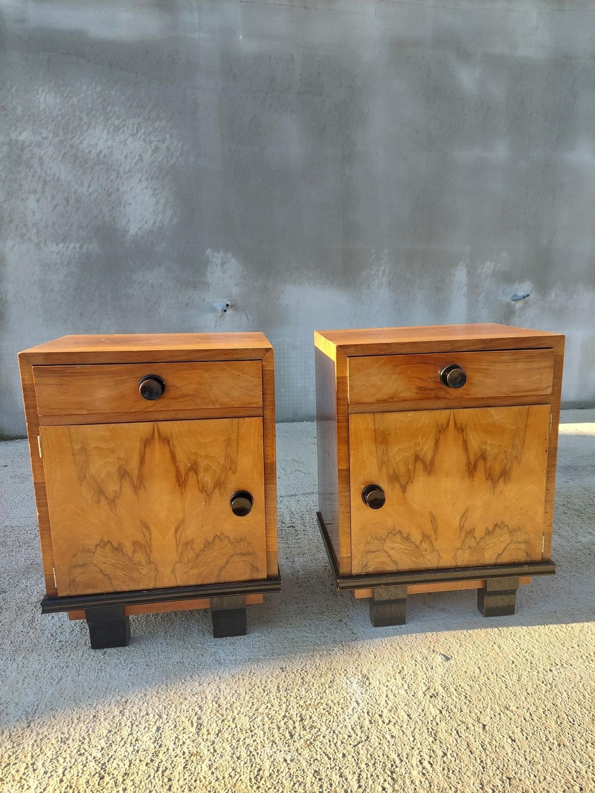 Art Deco Nightstands / Pair /Art Deco Furniture/Art Deco/Antique Nightstands/ Vintage Nightstands/Vintage Furniture/Vintage Nightstands/30's photo vintage