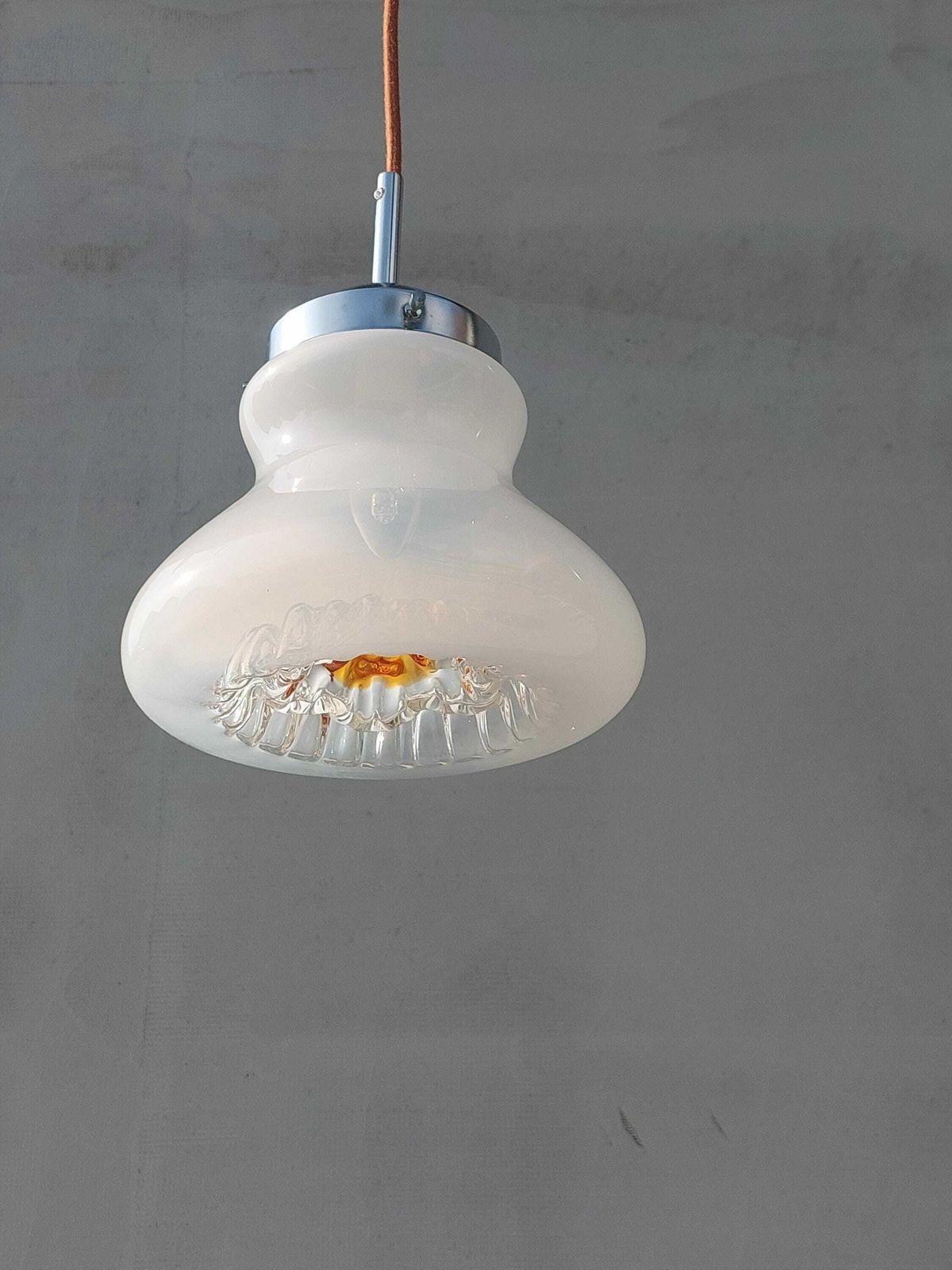 1 Of 3 Vintage Murano Glass Pendant Light / Mazzega Style/ Mcm Murano Glass Lamp / Retro Pendant Light/ Murano Art Glass / Italy /70's photo 216.0