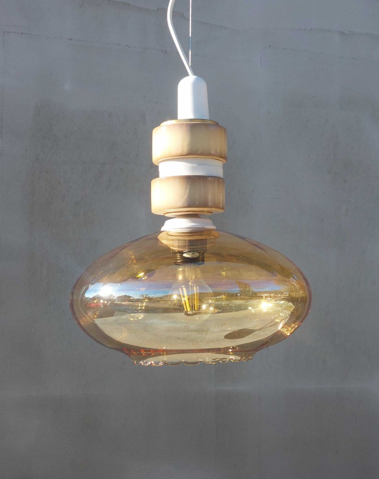 Retro Pendant Light / Retro Ceiling Light / Retro Lighting / Ufo Pendant Light / Space Age /Space Age Pendant Lamp / Mcm Pendant Light /70's