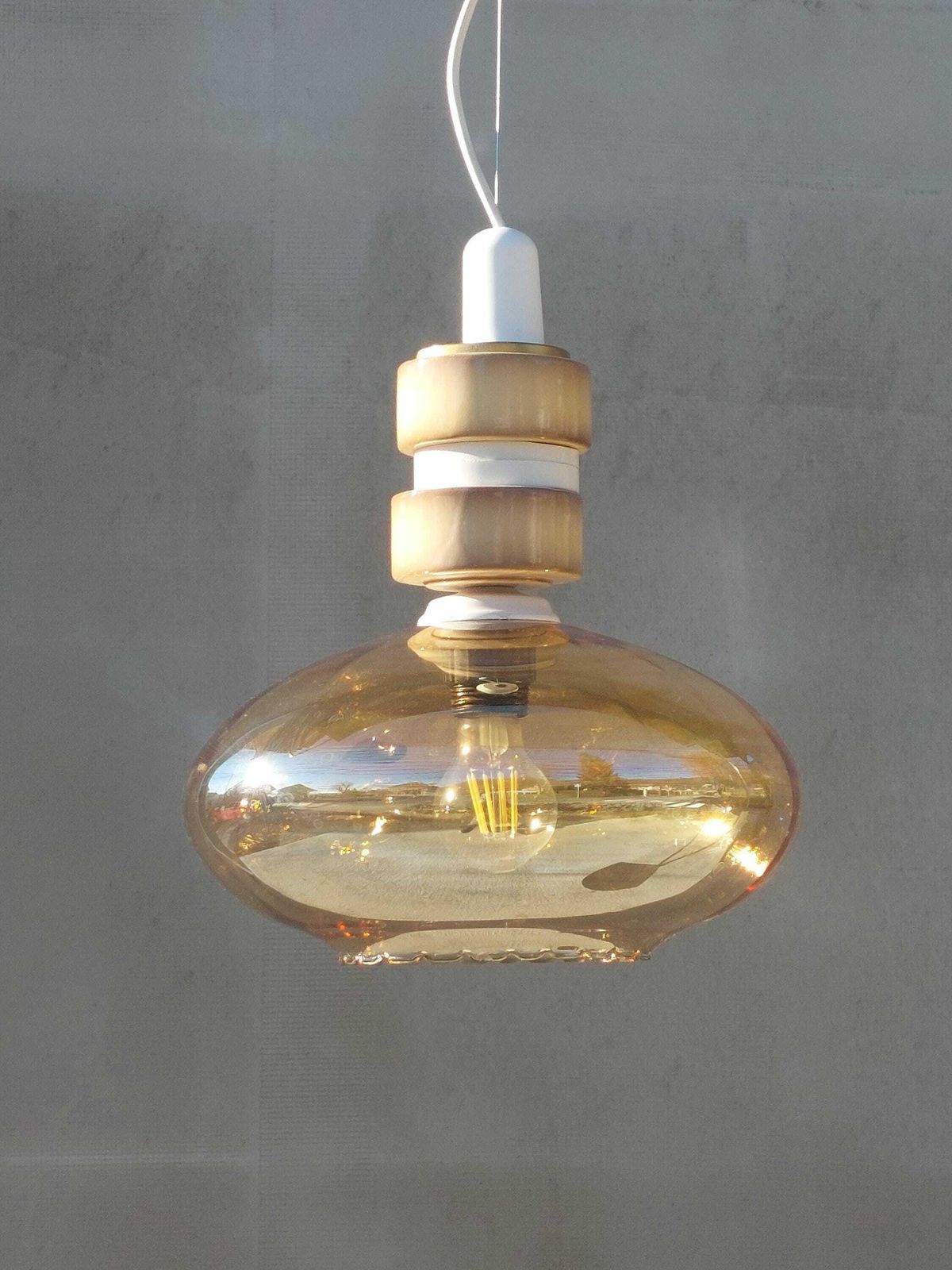 Retro Pendant Light / Retro Ceiling Light / Retro Lighting / Ufo Pendant Light / Space Age /Space Age Pendant Lamp / Mcm Pendant Light /70's photo for sale