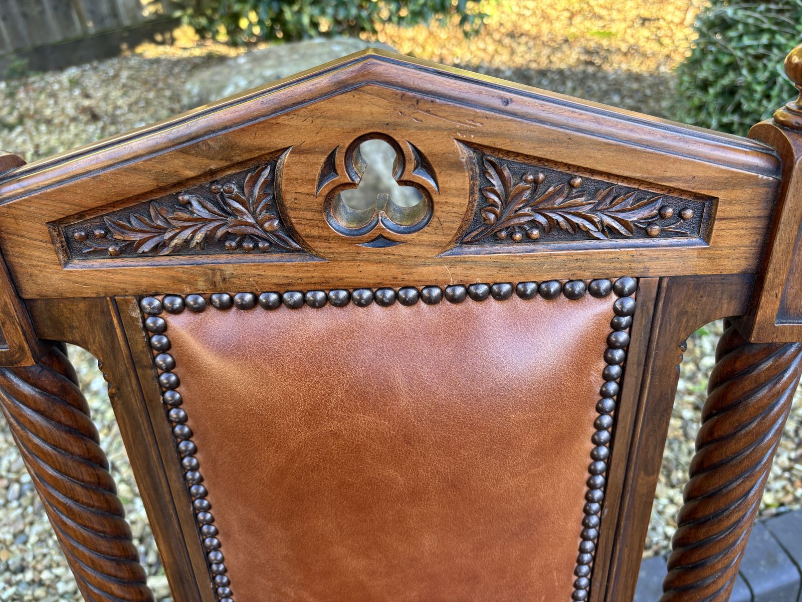 Gothic Revival Walnut Chair, 1800s photo vinterior