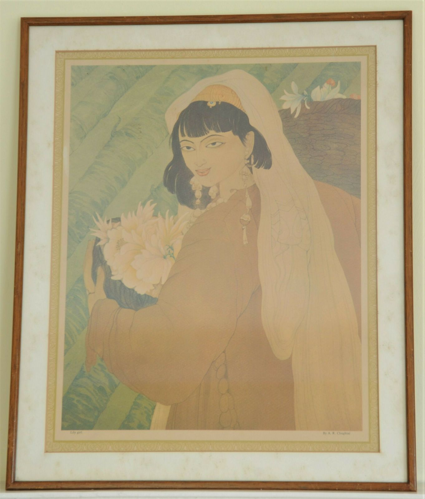 Vintage Rare Framed Print Of A R Chughtai Painting From Pakistan photo furniture