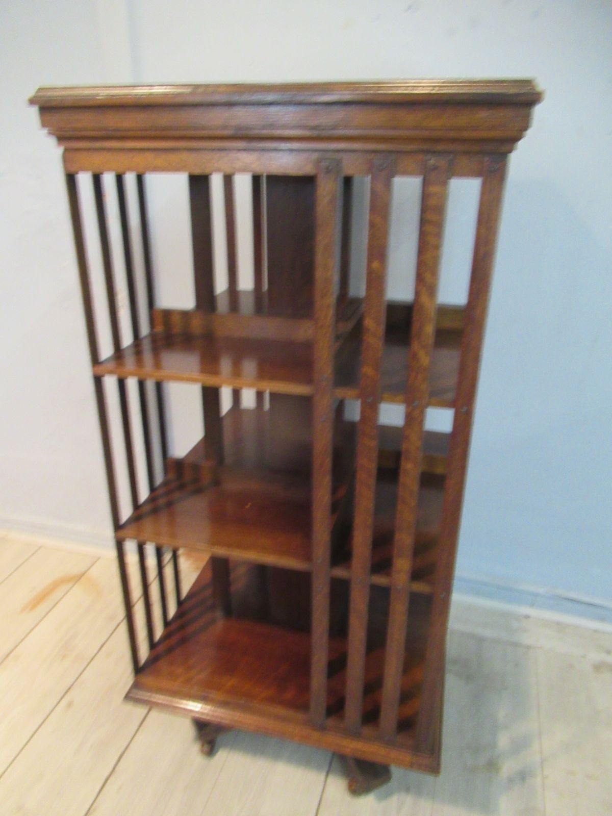Tall Oak Edwardian   Revolving Bookcase photo for sale