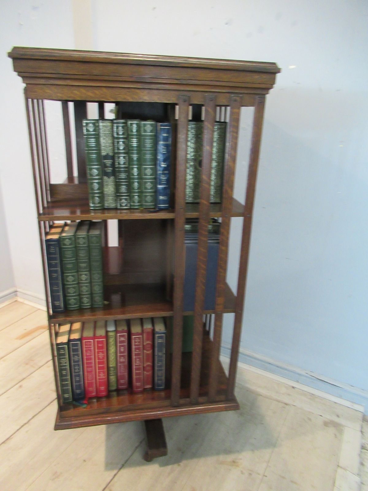 Tall Oak Edwardian   Revolving Bookcase photo Furniture