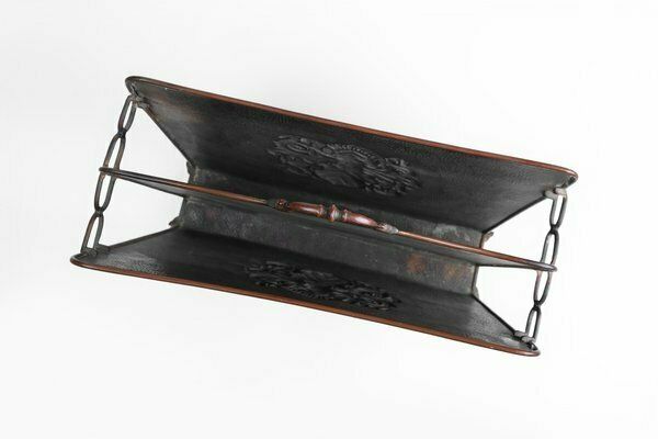 photo for sale Mid Century Magazine Rack In Hammered Copper, France, 1890s