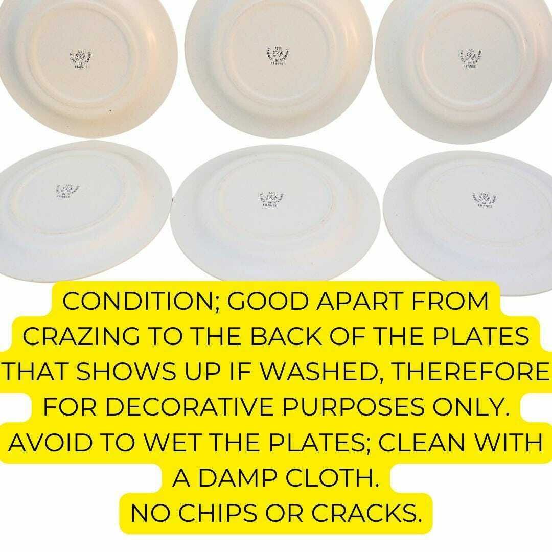 6 Mid Century Holly Hobbie Characters Decorative Plates Made In France By Faince De S'amand. photo Home Decor
