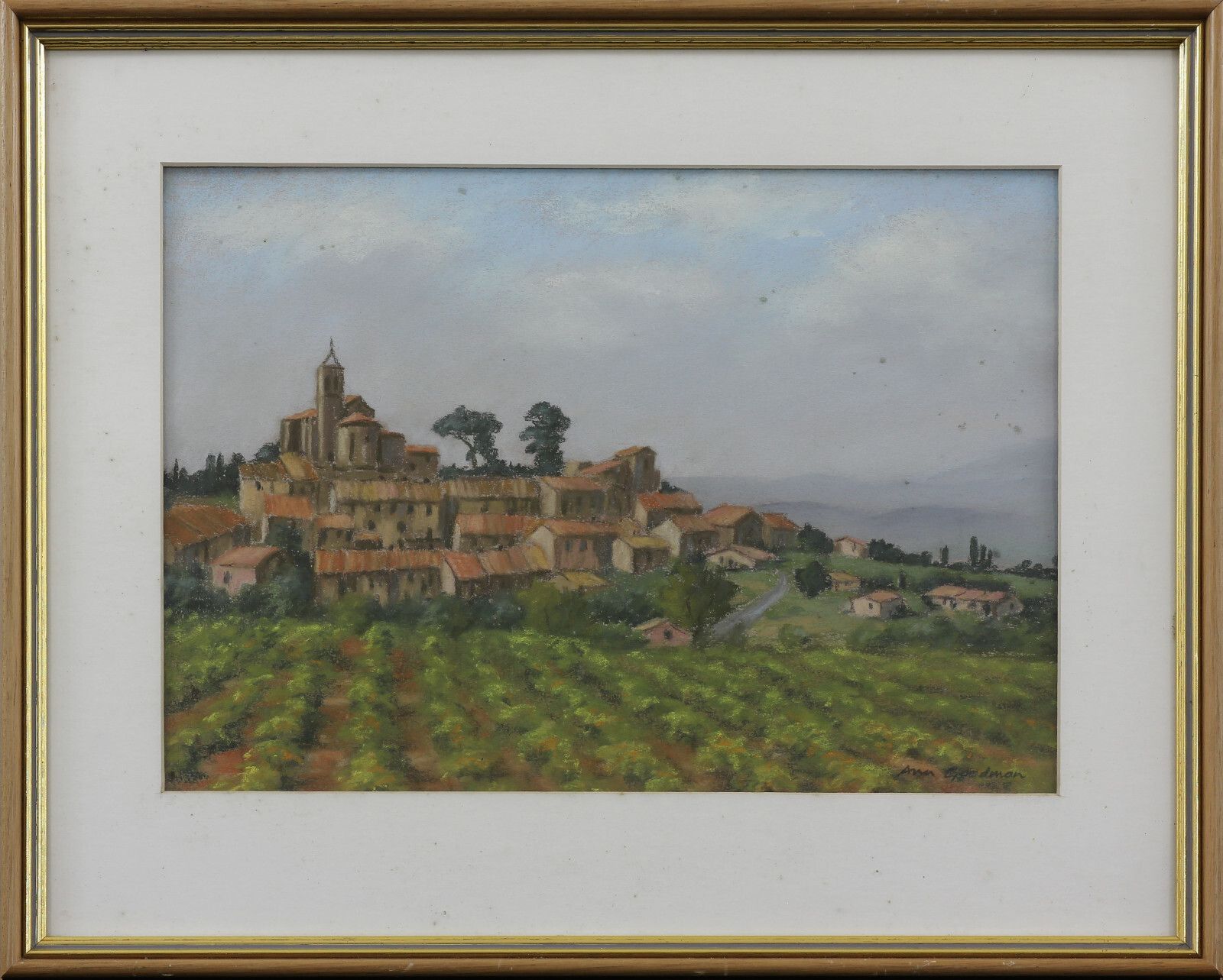 Pastel Painting By Ann Goodman. Title Is "Saint Pon De Mauchiens". photo Art