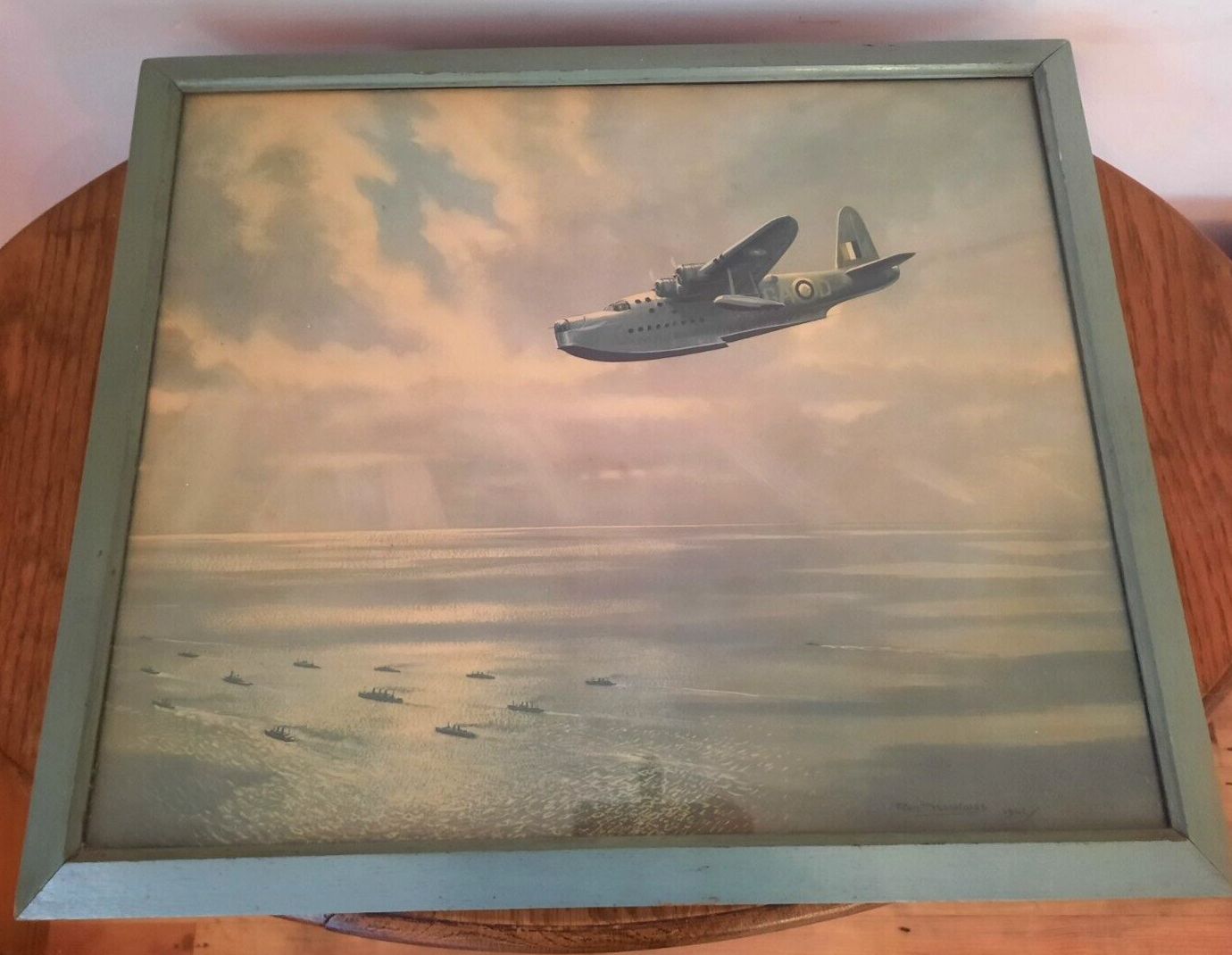 Eyes Of The Convoy Roy Nockolds Framed And Signed Lithograph Print  1941 Ww2