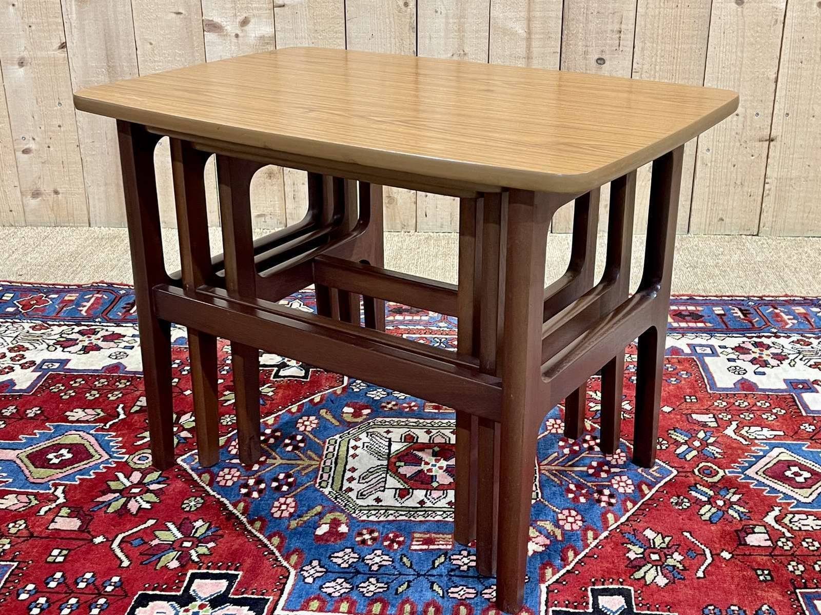 Set Of 3 Teak Nesting Tables From The 70s photo for sale