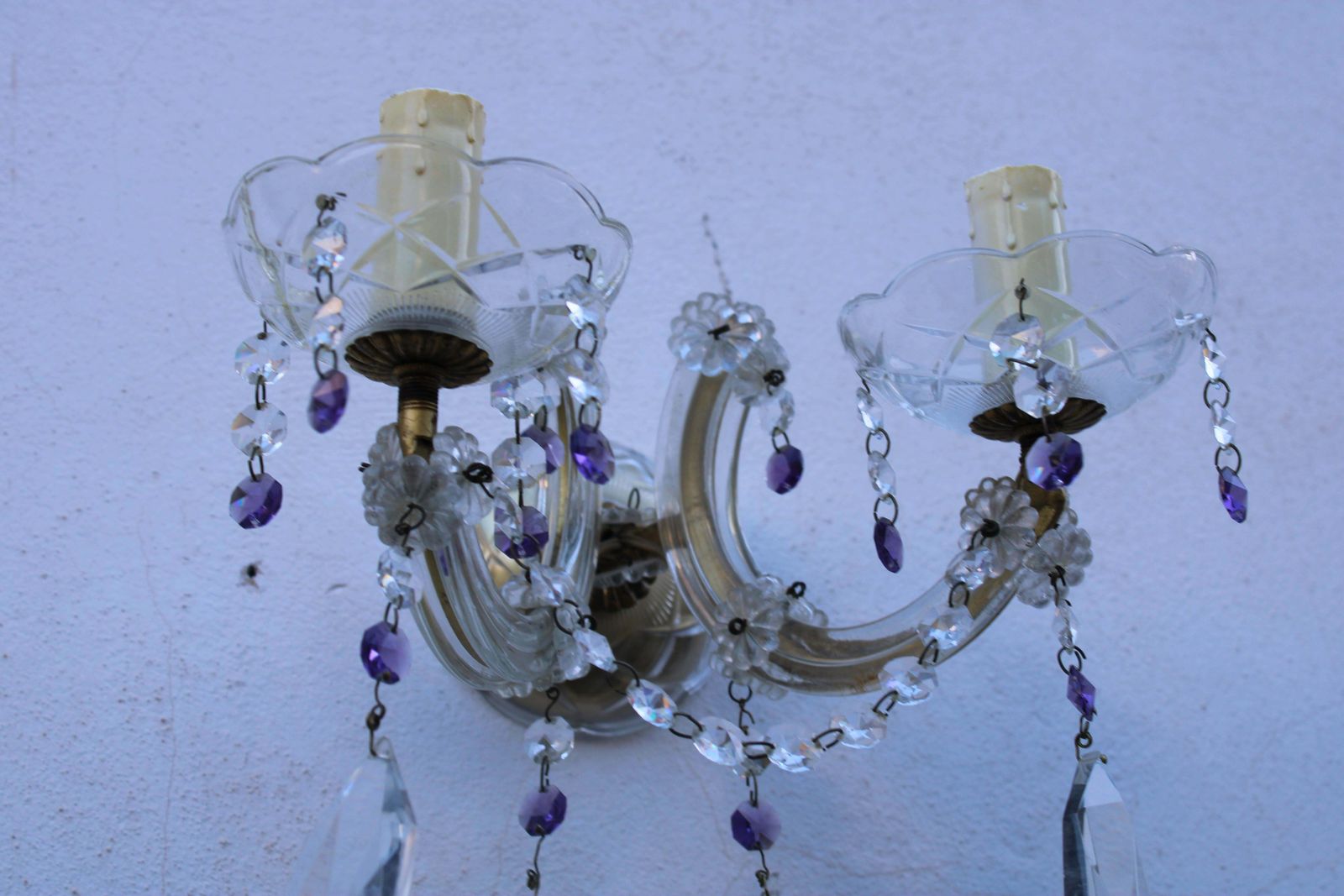 Pair Of Maria Theresa Mid Century Crystal Wall Lamps photo vinterior