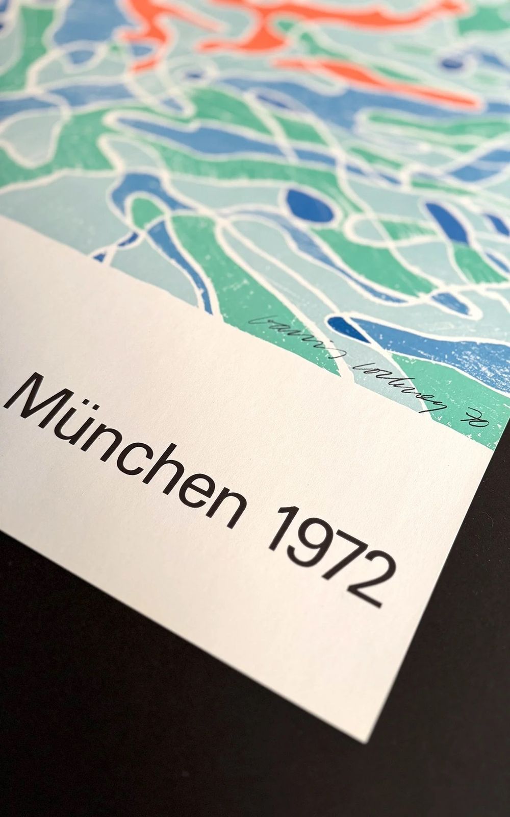 David Hockney Olympic Games Poster (Printed Signature In Image) (1970) photo vinterior
