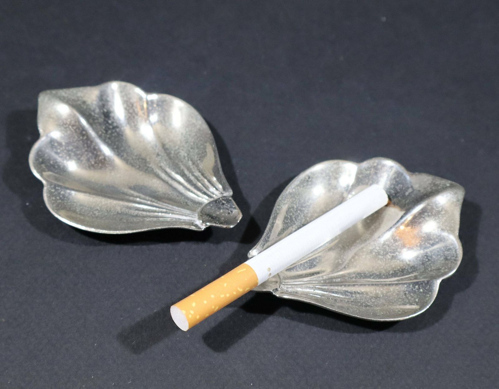 Vintage Silver Lotus Flower Petal Ashtray With Lily Candlesticks photo buy