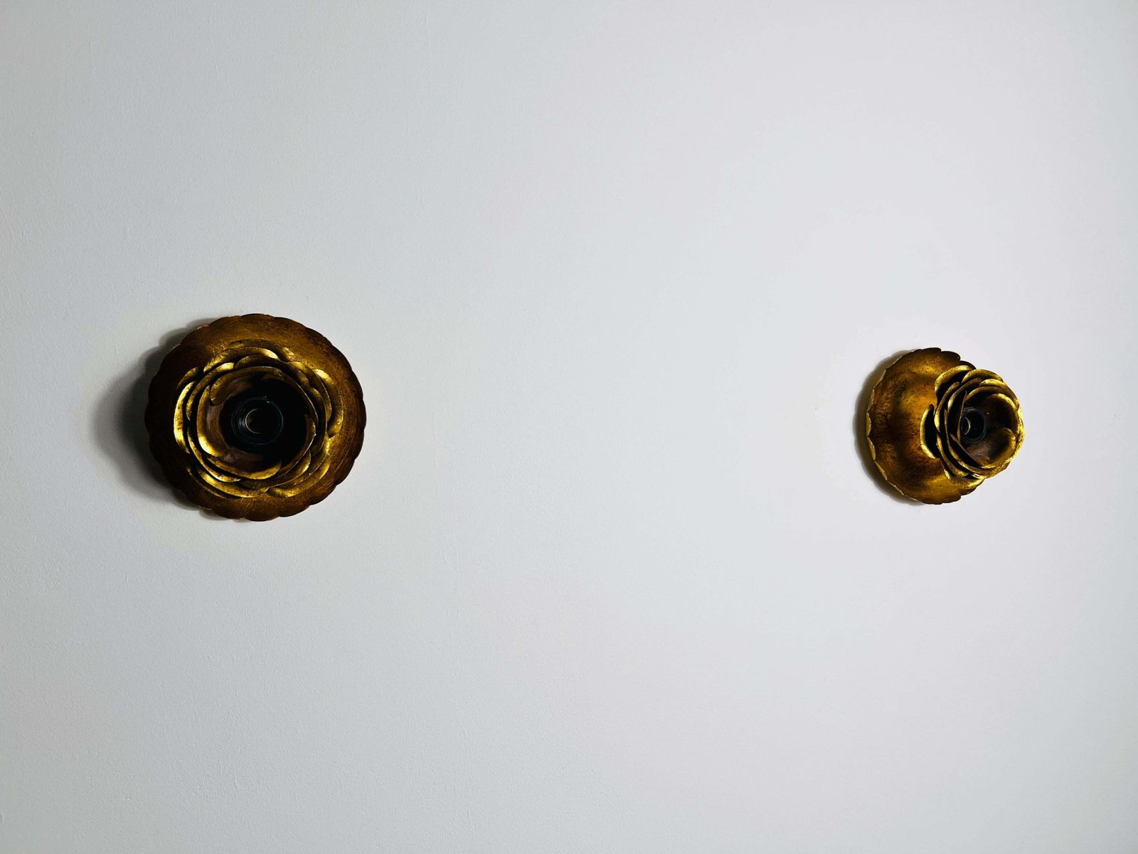 Pair Of Mid Century Brass Wall Lamps, Italy, 1960s photo Lighting