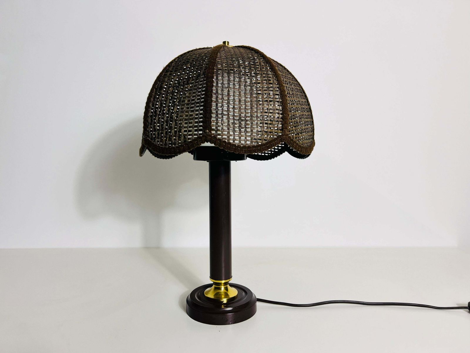 Midcentury Wooden Table Lamp In The Style Of Temde, Circa 1970 photo for sale
