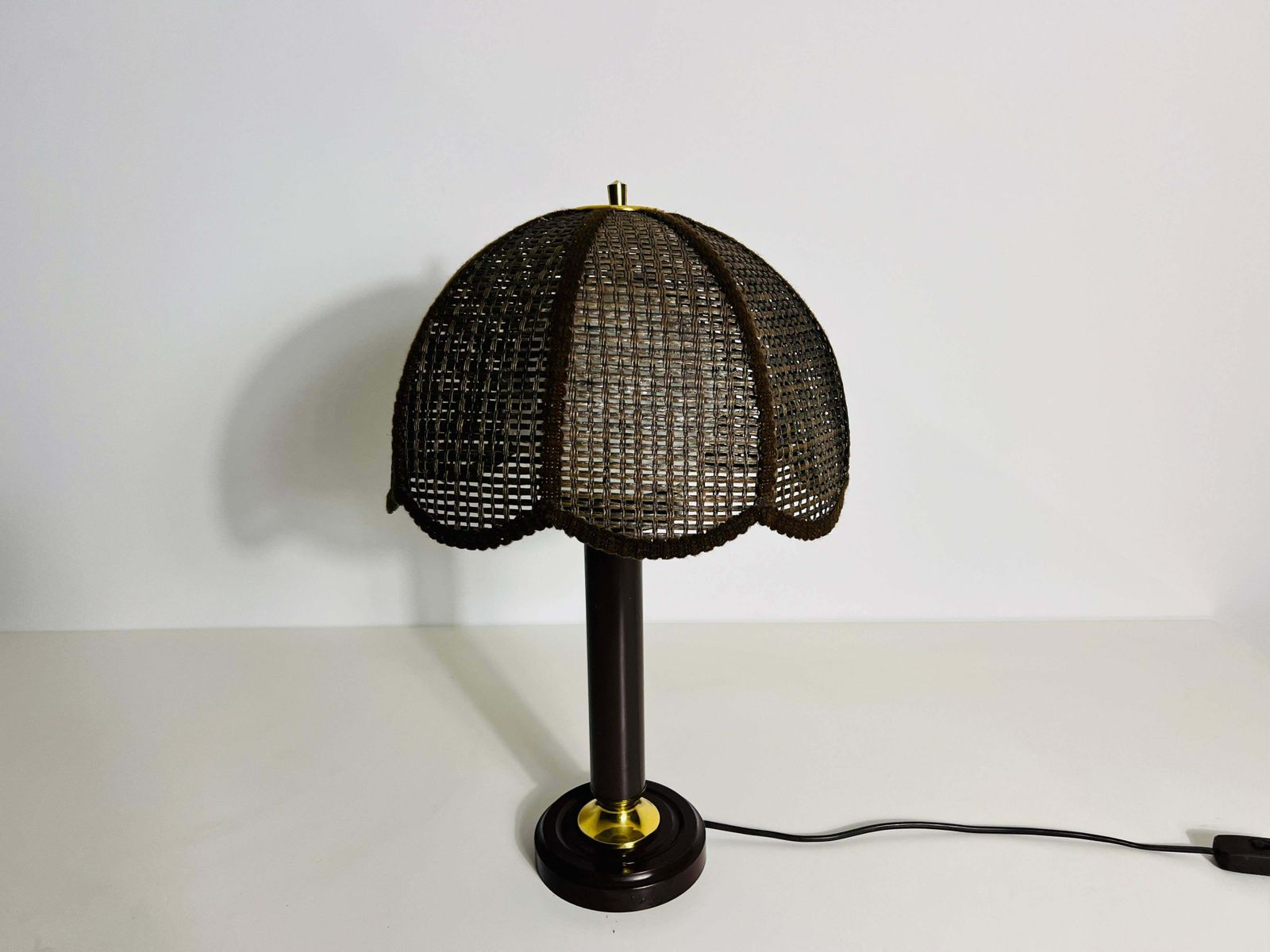 Midcentury Wooden Table Lamp In The Style Of Temde, Circa 1970 photo vintage