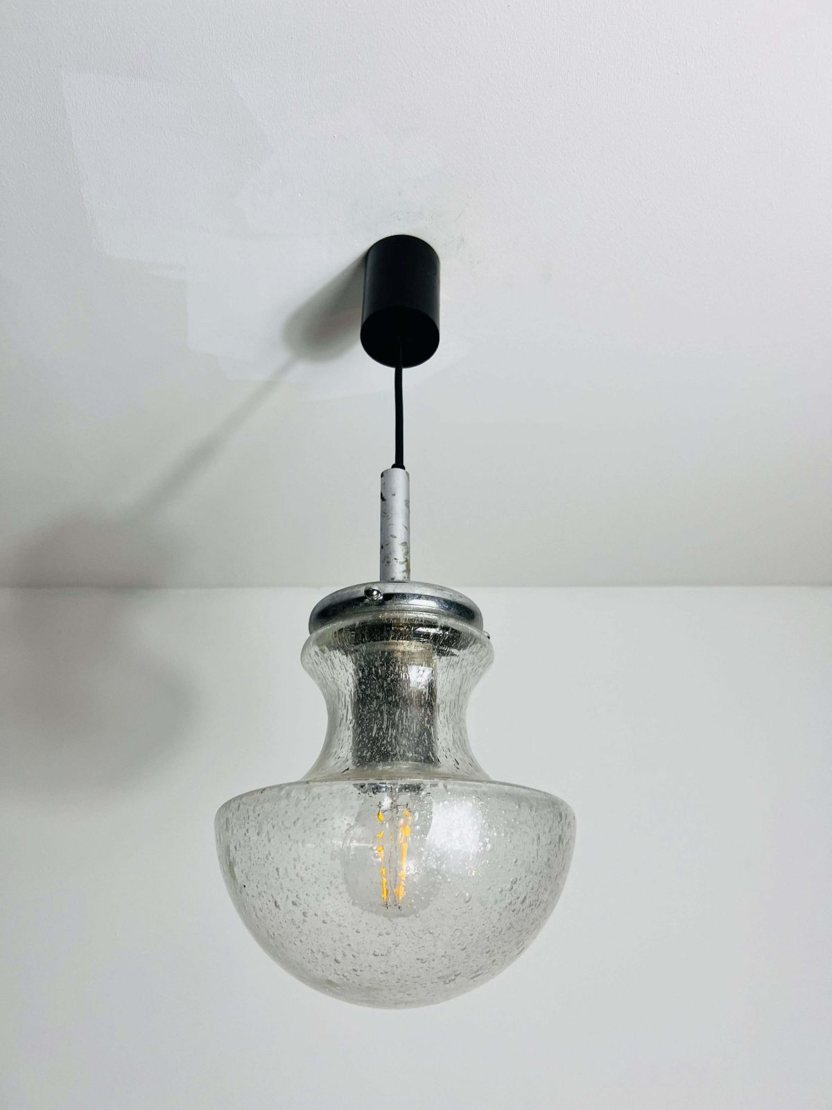 Glass Pendant Lamp By Doria, 1960s, Germany photo for sale