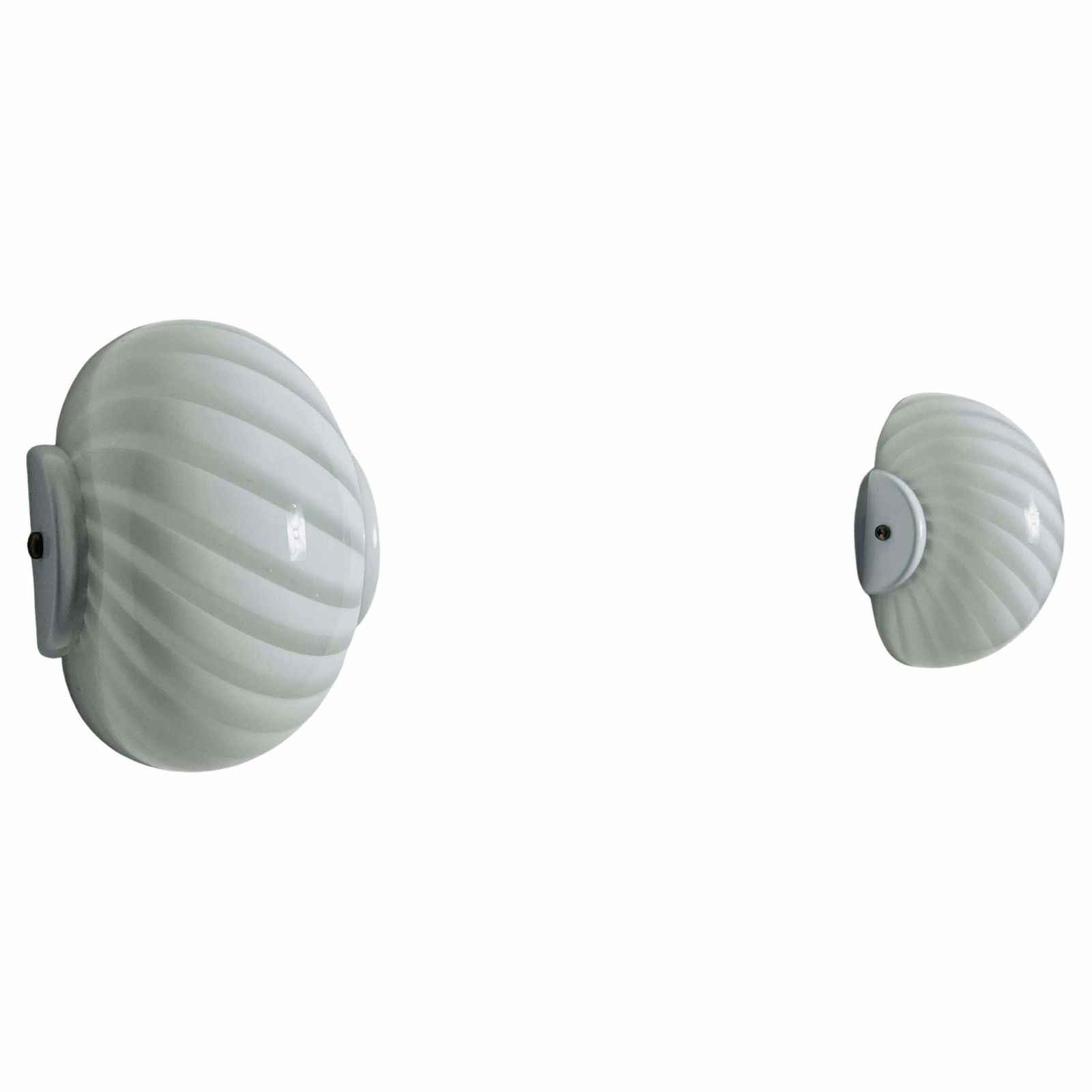 Pair Of Mid Century Glass Wall Lamps, Italy, 1960s