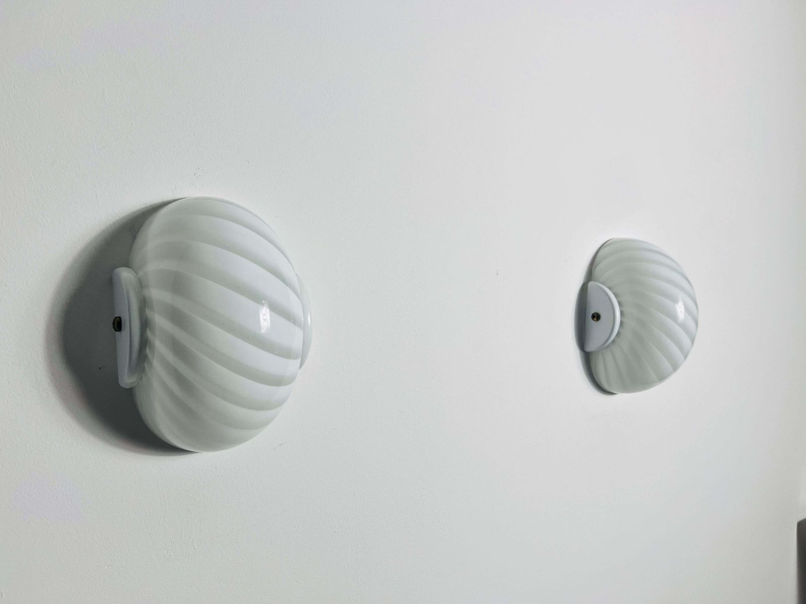 Pair Of Mid Century Glass Wall Lamps, Italy, 1960s photo vinterior