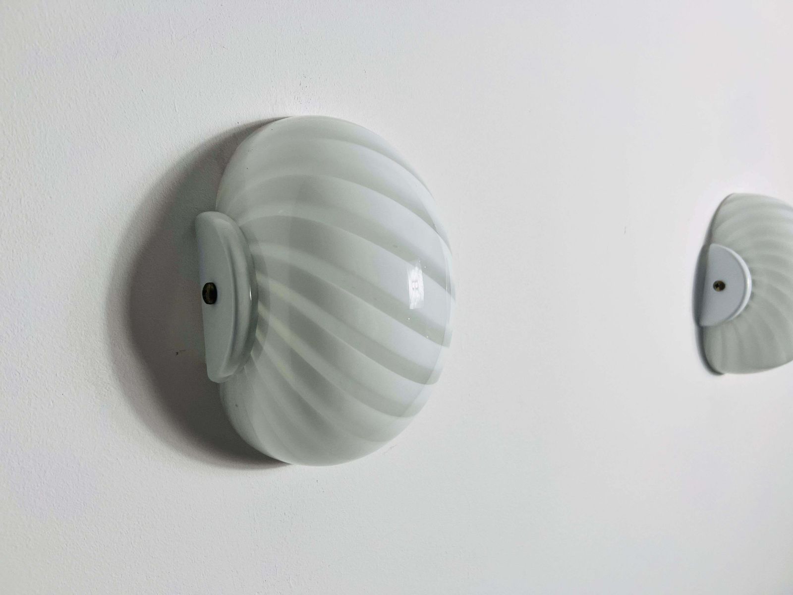 Pair Of Mid Century Glass Wall Lamps, Italy, 1960s photo buy